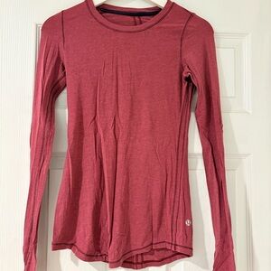 Lululemon Athletica Pink Fitted Long Sleeve Tee